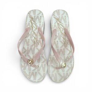 Michael Kors Pink Flip Flops Women’s Size 9 Beach Summer Girly Pool Sandals